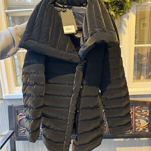 Women's Dawn Levy Black Velvet Puffer Jacket